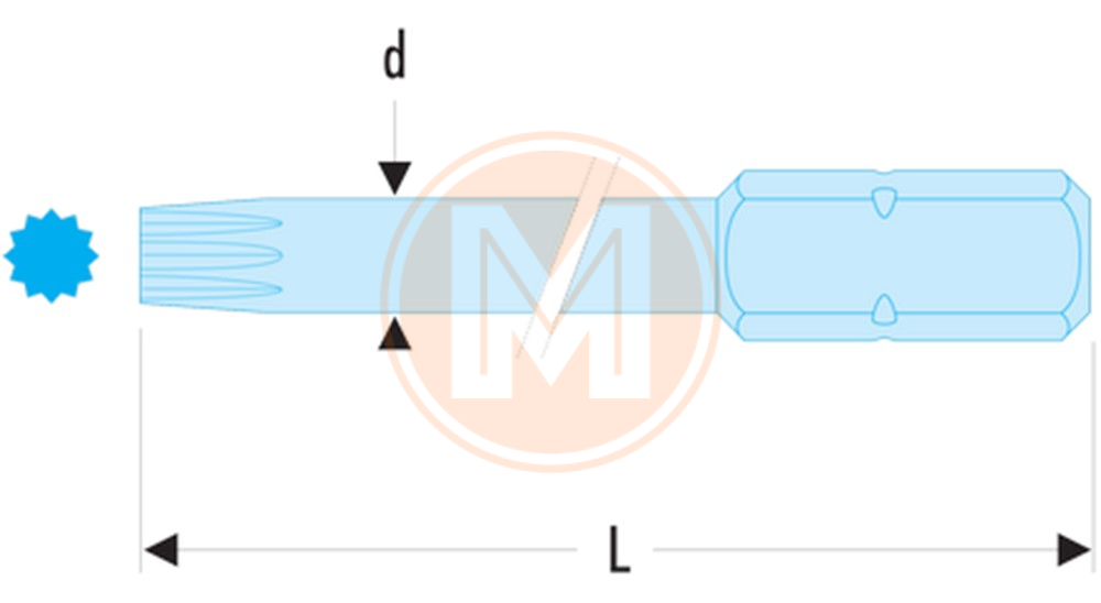 Facom Ev L Lange Standaard Bits Serie Voor Schroeven Met