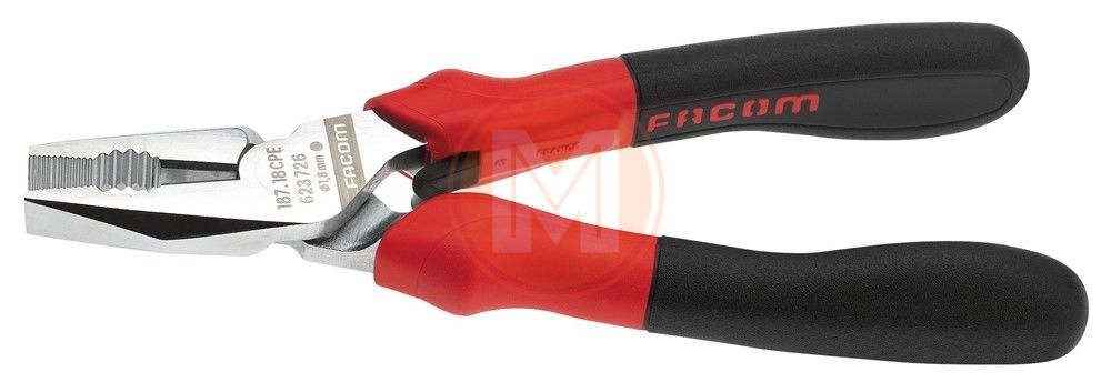 Facom 193A.16CPE | Short Half-round Nose Pliers Slim Finely Serrated